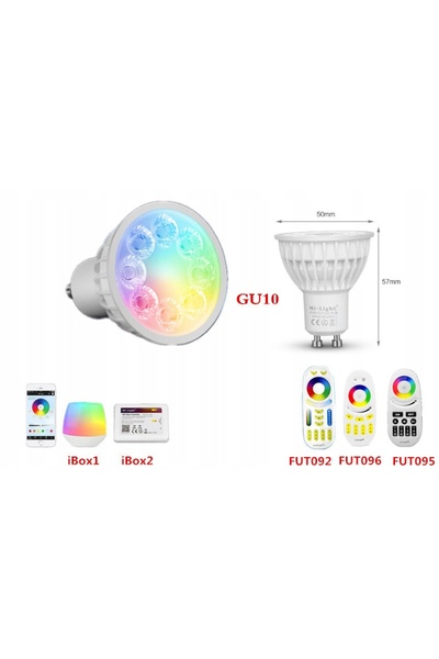 NO BRAND Bec LED GU10 RGBCCT 4W WiFi Milight FUT103
