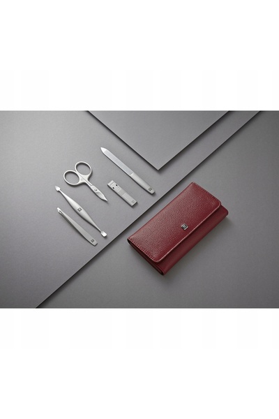 NO BRAND Zwilling Twinox trusă de manichiură de călătorie din piele roșie