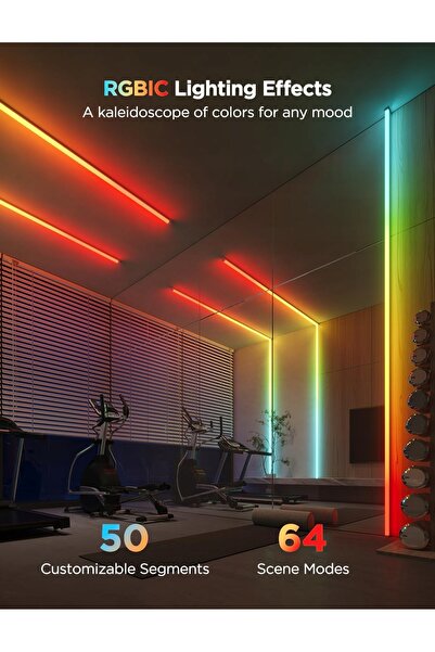 Govee Panouri luminoase Bandă LED RGBIC H61B5 64 Moduri Muzicale 5 Metri