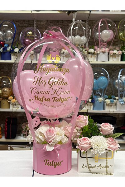 Kişiye Özel Kız Bebek Hoş Geldin Balon Kutusu
