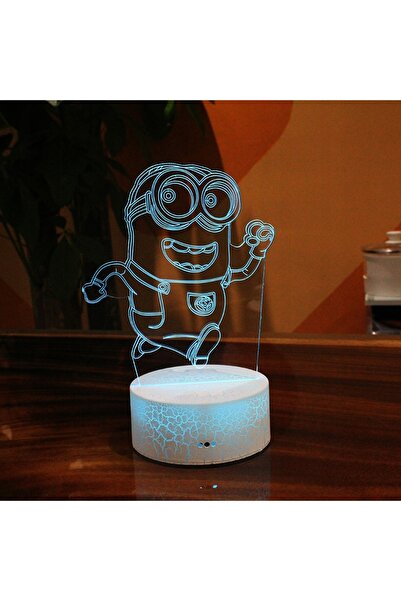 NO BRAND Lampă de veghe LED 3D USB Minionki Dave + Pilot Bajka