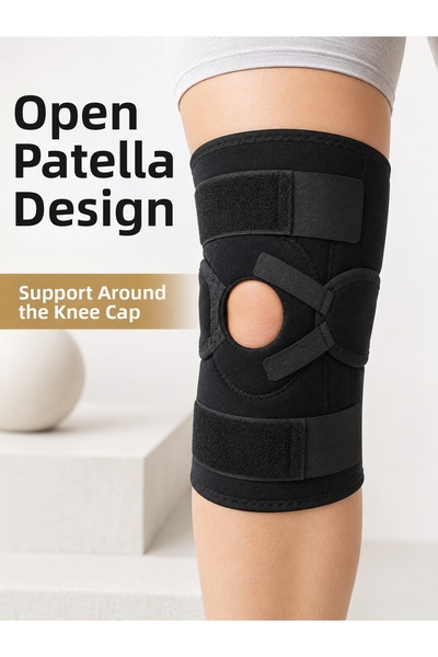FTA TİCARET Open Patella Ligament Knee Brace with Side Support Flexible Adjus...