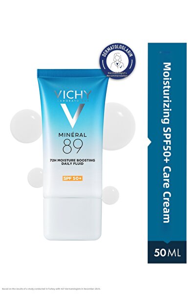 Vichy كريم مينيرال 89 للعناية النهارية مرطب لمدة 72 ساعة مع حماية من الشمس بع...