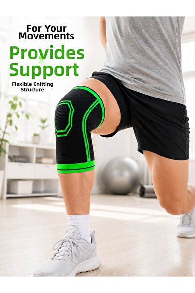 FTA TİCARET Breathable Knitted Sports Knee Brace Flexible Structure Knee Supp...