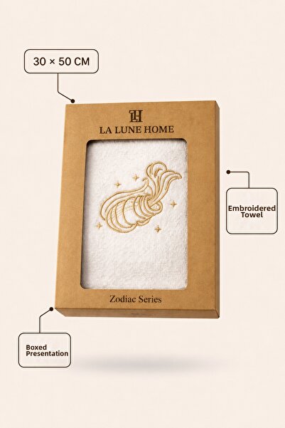 la lune home منشفة مطرزة بعلامة الأبراج مقاس 30×50 سم - منشفة يد ووجه مصنوعة ...