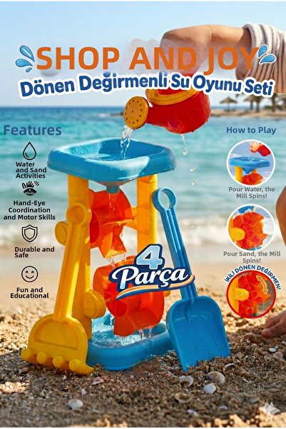 shop&joy Educational Sand and Water Play Set - Water Wheel Mill with Moving C...