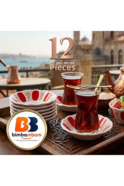 bimbambom 12-Piece Melamine Tea Plates Unbreakable Tea Plates 12 Pieces