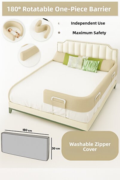 yatella New Generation Bed Barrier 180 cm Beige - with Mattress