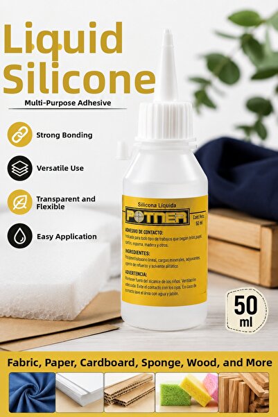 LİVA CRAFT Art & Craft Multi-Purpose Liquid Silicone Adhesive 50 Ml, Fabric A...