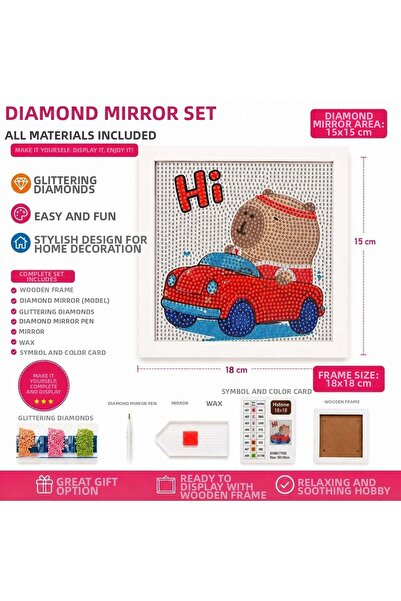 iğne izi 5D Diamond Stone Embroidery Painting Set with Capybara Pattern 18X18...