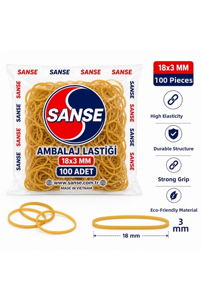 Sanse 18X3 mm Balloon Rubber Bands 100 Pieces – Thick Flexible Packaging and ...