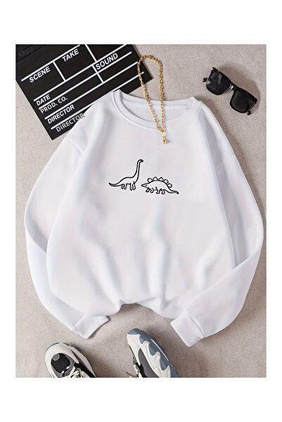 DAXİS Sportwear Company Dinosaur Printed Oversize Sweatshirt