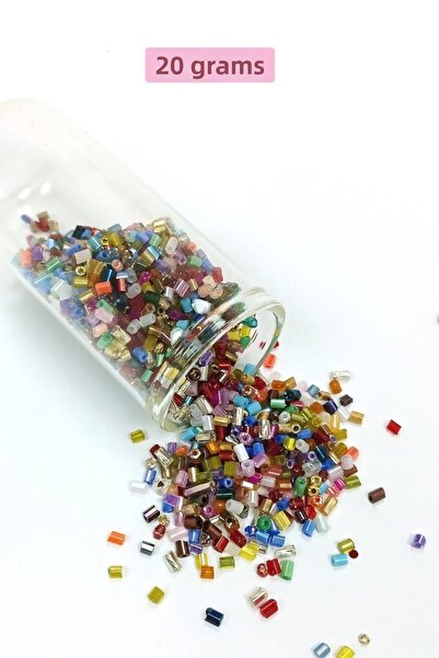 modi Cut Glass Beads 2mm - 20 Grams - Mixed Color -Bnc309
