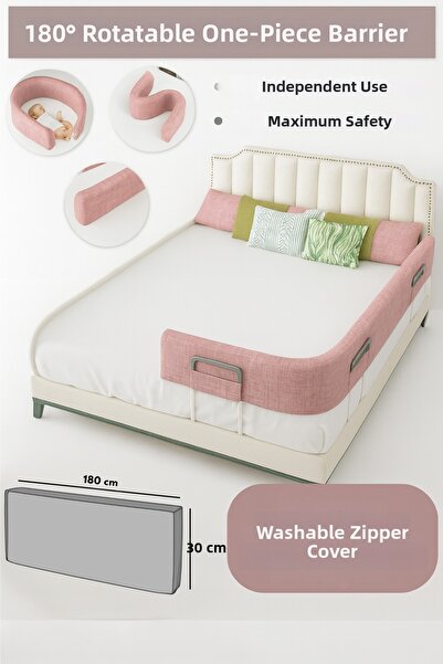 yatella New Generation Bed Barrier 180 cm Pink - Painted