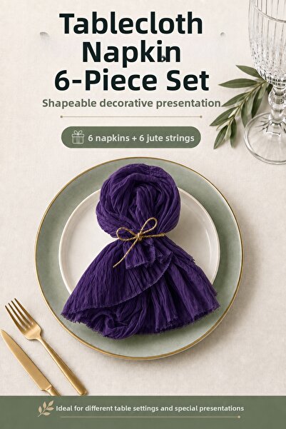 Soft Kare Bohemian Dinner Napkin Set of 6 for Special Occasions – 40×40 cm