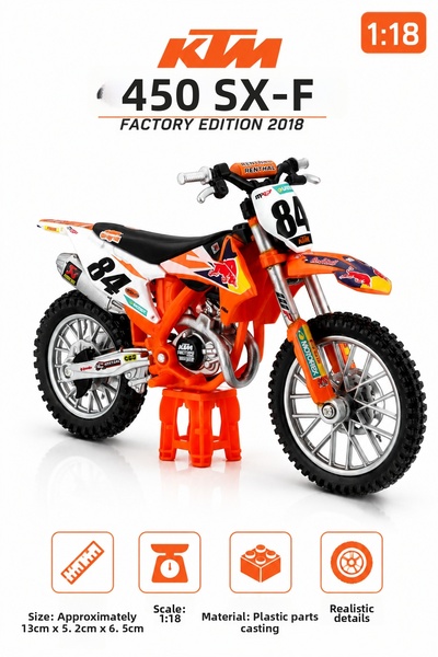 craftivio Bburago 1:18 Ktm 450 Sx-F Factory Edition 2018 Diecast Model Motorc...