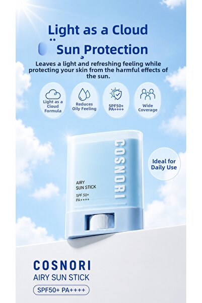 COSNORI Airy Sun Stick Spf50+ Pa++++ Kore Sunscreen Stick 19g