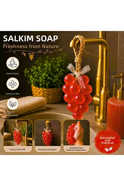 Tasarım Evi صابون سالكام على شكل عنب للزينة، صابون لليدين والاستحمام، يمكن تع...