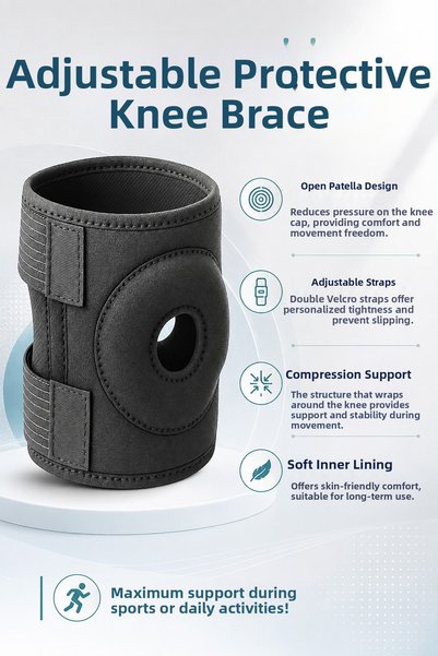 MC CENTER Patella Supported Knee Brace Ligament Supported Sports Knee Brace Knee Brace for Meniscus Adjustable Medical Knee Brace Protective Knee Brace