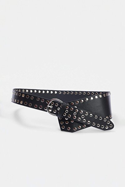 TRENDYOL SHOES Черен дамски колан за талия Trok с детайли TAKAW27KE00012