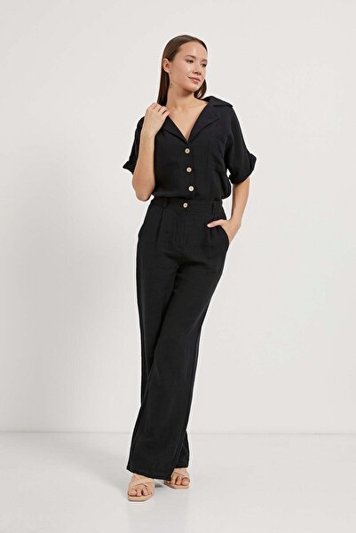 Arma Life Armalife 2313 Elastic Waist Buttoned Muslin Women's Pants
