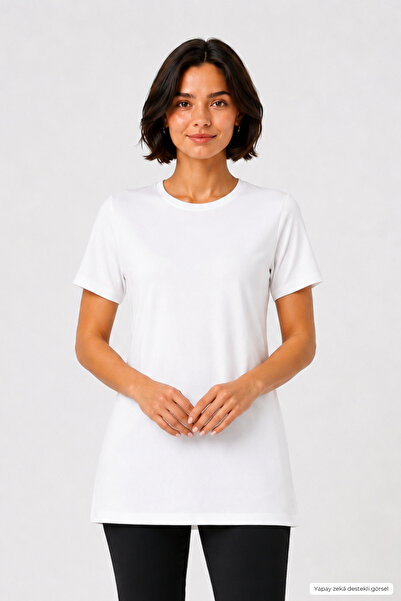 penyebizden Soft Viscose Long Tunic-White