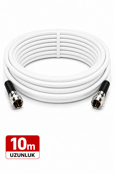 upTech HD Uydu Anten Kablosu 10 Metre F Konnektörlü Full HD 4K TV Kablosu