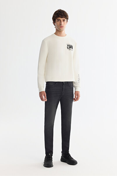 Avva Erkek Siyah Klasik Bel Eskitme Yıkama Elastan Rio Skinny Fit Jean Pantol...