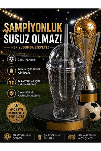 troykar 460 ML Sert Plastik Dünya Kupası Bardak Soğuk İçecek Bardağı Parti Da...