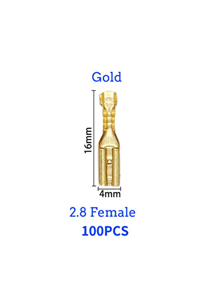 Choice Gold 2.8 Female(100PCS) 100Pcs 2.8/4.8/6.3mm Female and Male Crimp Ter...