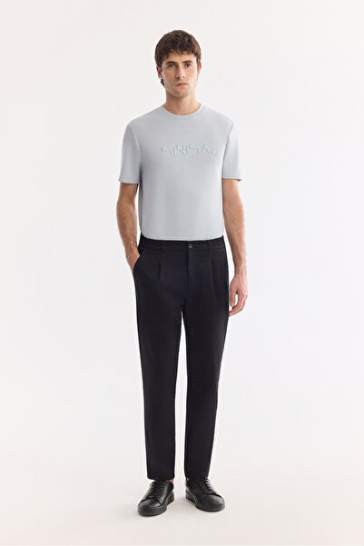 Avva Erkek Siyah Pamuklu Klasik Bel Relaxed Fit Pantolon A41Y3037