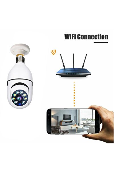 Generic Full HD 1080P bulb surveillance camera with WiFi and 355° rotation