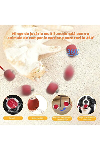 Generic Interactive Cat Toy - Automatic Ball with Fluffy Tail and LED