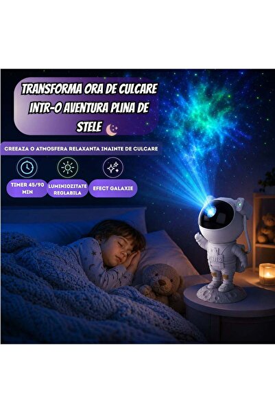 Generic Astronaut Star Projector with Remote Control, 360° Projection, 7 LED ...