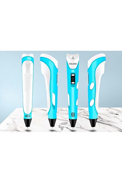 Generic 3D Pen Set with 110m PLA Filament and Templates, Blue/White