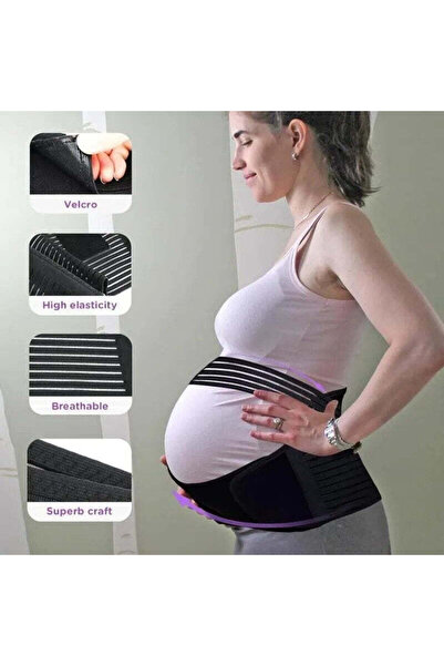 Generic 3-in-1 Pregnancy Belt for Lumbar and Abdominal Support, Black, Size XL