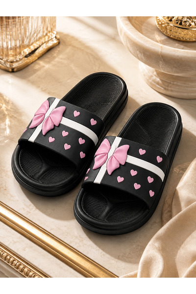 Generic Brand Women's Bow and Heart Decorated Home Slippers, Soft Eva Non-Sli...