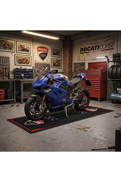 Kişiye Özel (Özelleştirilebilir) Motosiklet Matı - Garaj Halısı Motor Altı Pedi 100x200 cm