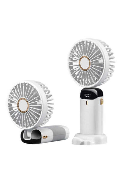 Generic Ultra Portable 3-in-1 Fan, LCD Screen, 5 Speeds, White
