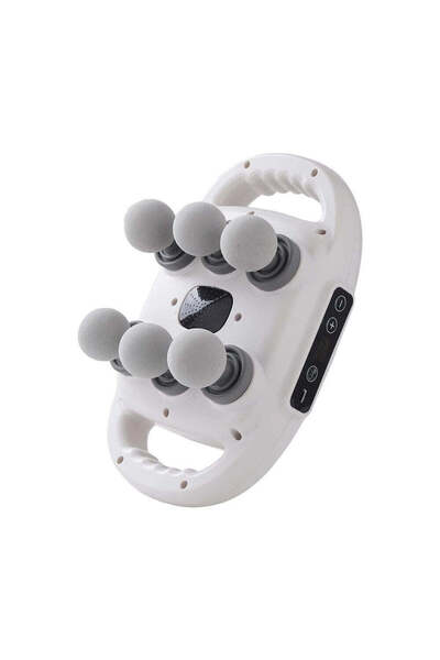 Generic Masator cu percuție și terapie termică, 6 accesorii, ecran LCD, alb