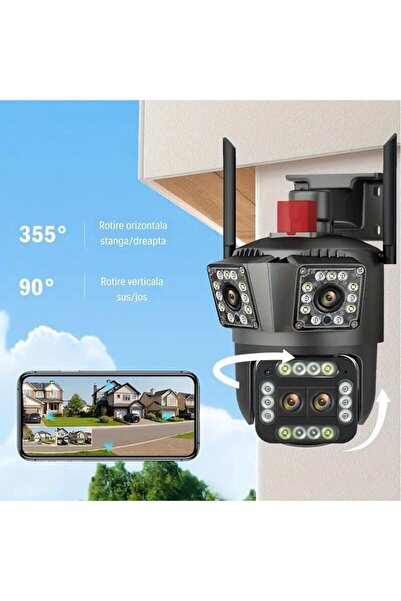 Generic Triple WiFi Surveillance Camera, 2 MP, 5X Zoom, Outdoor/Indoor