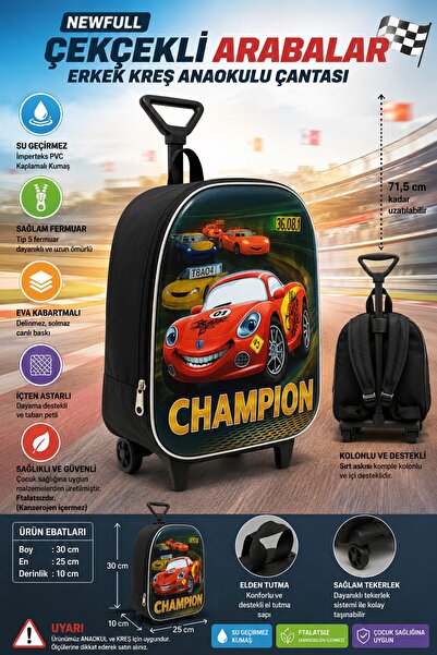 NEWFULL Squeegee Car Boys' Kindergarten Backpack