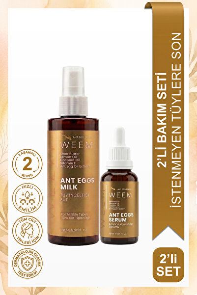 weem Karınca Yumurtası Yağı Içeren Tüy Azaltıcı Serum 30 ml ve Vücut Nemlendi...