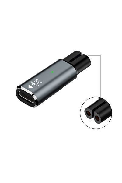 Choice Dark Grey 1pc 5V Type-C Shaver Adapter Charging Converter Without Char...