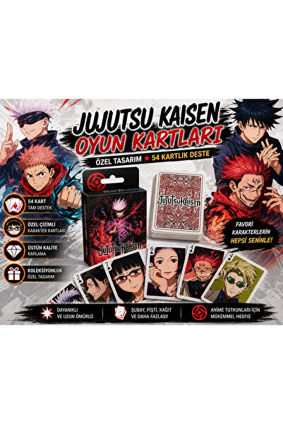 FG KONNİCHİWA JUJUTSU KAISEN Iskambil Kağıdı Yüksek baskı kalitesinde koleksi...