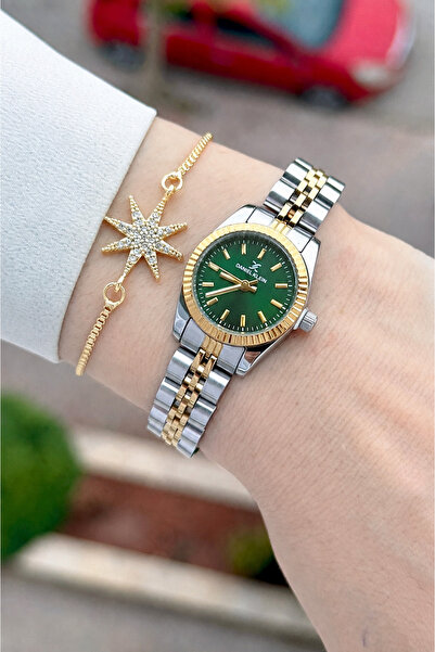 Daniel Klein Dial Green Cord Gold Metallic Color 22.5 mm 2 Year Warranty Wome...