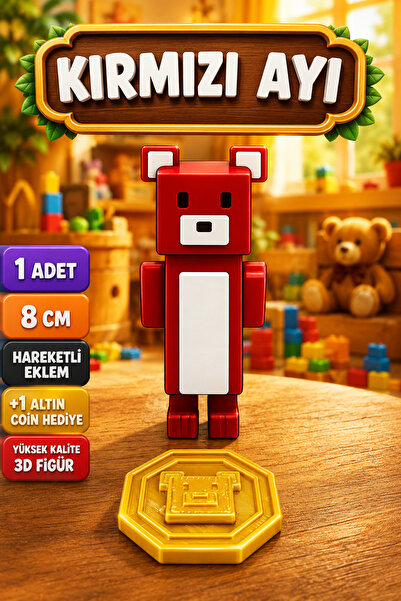 YAGLİZ Super Bear Adventure Kırmızı Ayı ve Sırtında Shicka Oyuncak