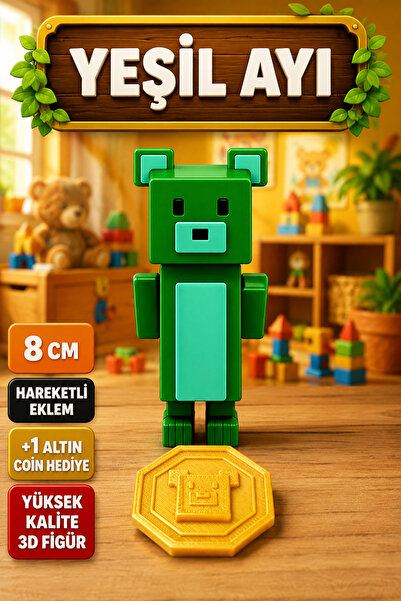 YAGLİZ Super Bear Adventure Yeşil Ayı ve Sırtında Shicka Oyuncak