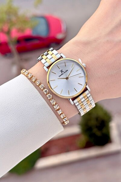 Daniel Klein Gold Gray Color 30 mm Women's Wristwatch and Bracelet Same as Pi...