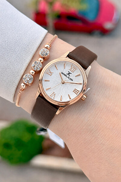 Daniel Klein Bronze Case Brown Color Strap 28 mm 2 Year Warranty Women's Wris...